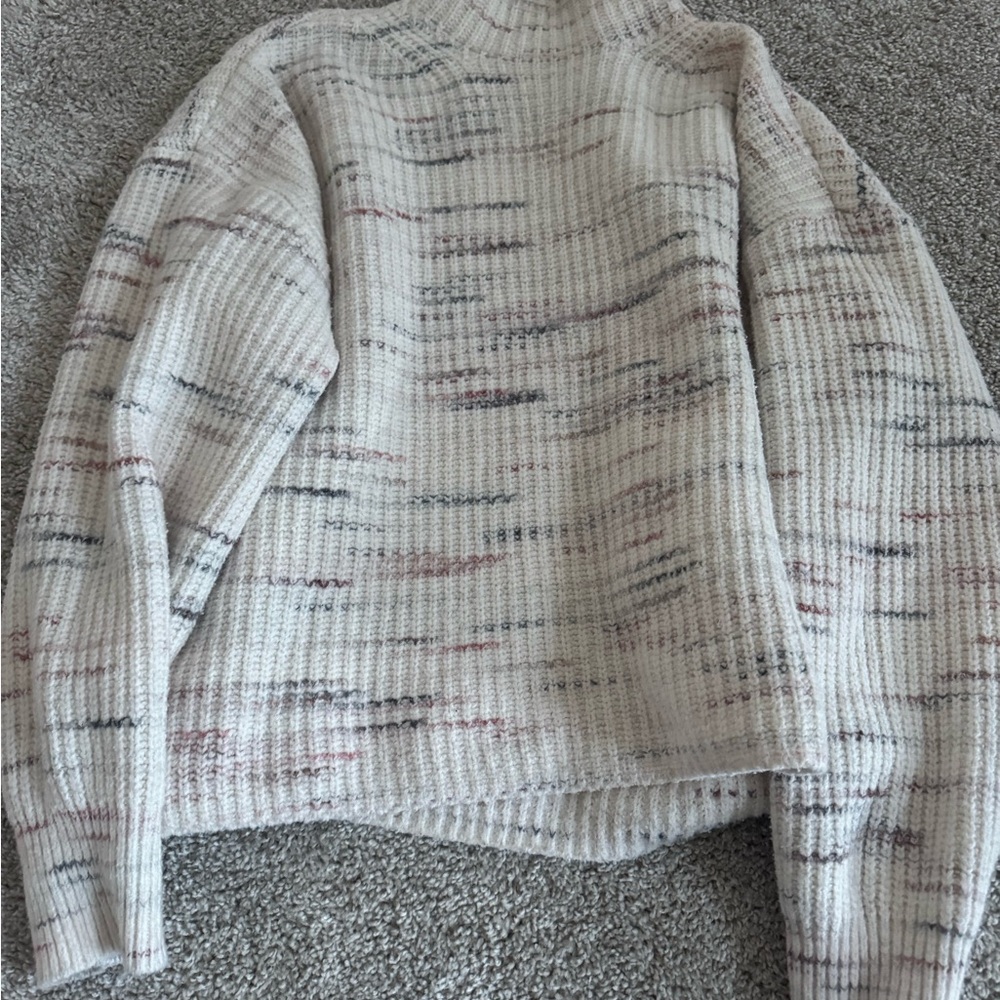 Old Navy Cream Multicolor Turtleneck Sweater